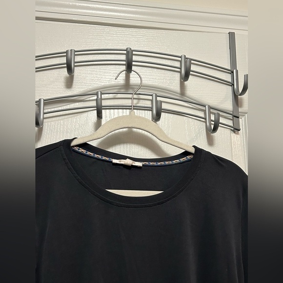 Skies are Blue top Women’s Medium long Bell Sleeve tie gray Boho peasant comfy - Picture 3 of 16